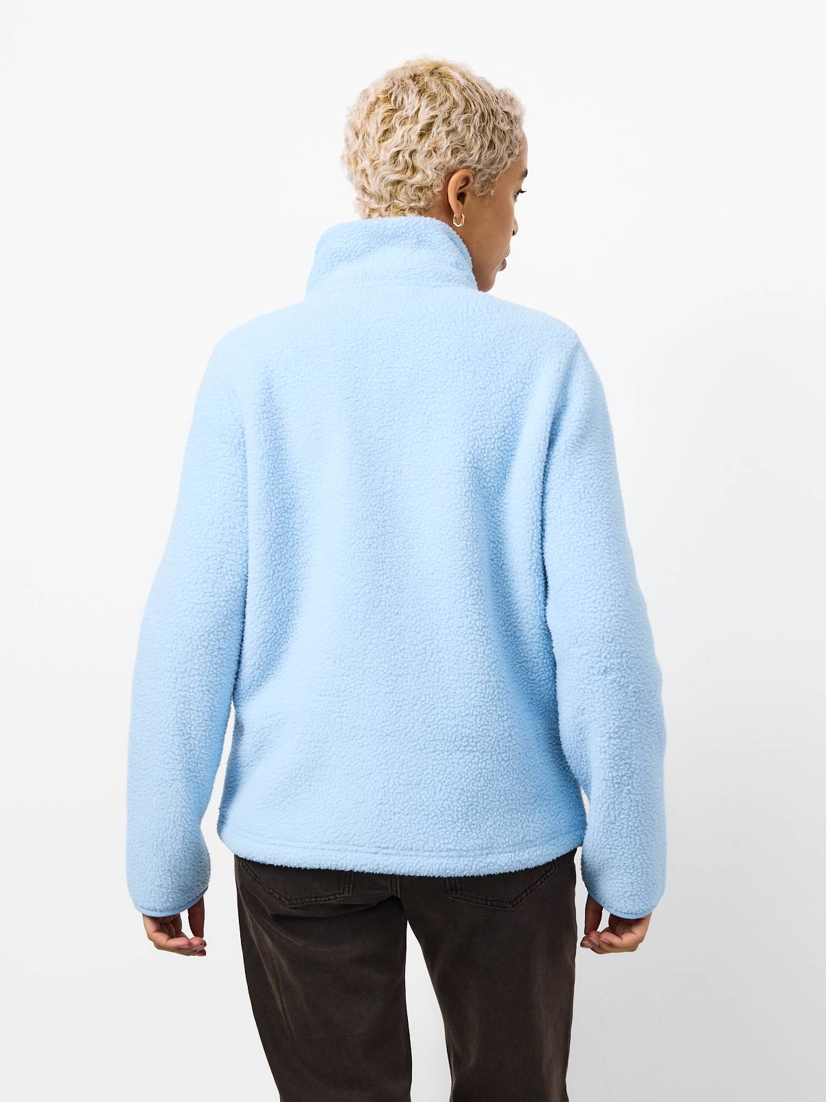 Light Blue Teddy Full Zip Through Fleece S - Image 4